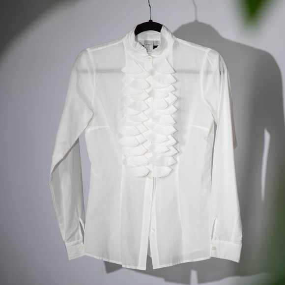 Stunning Ruffled Blouses XS – Available in White (NWT) and Purple (NWOT) - Picture 1 of 11